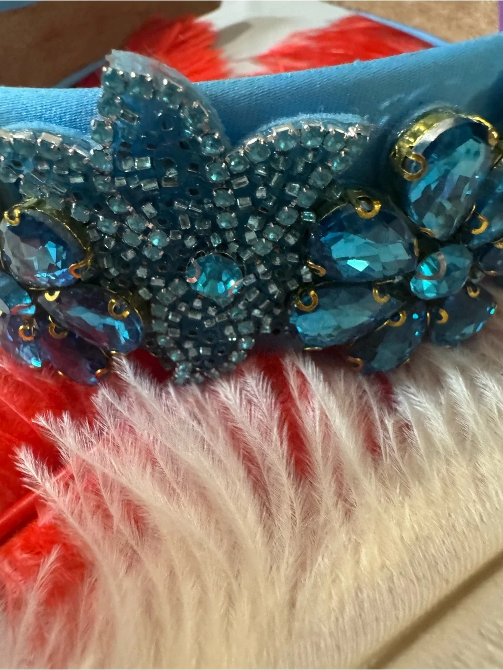 Elegant Embellished sparkling Crystal details Flower Headband - NWT - Handmade.